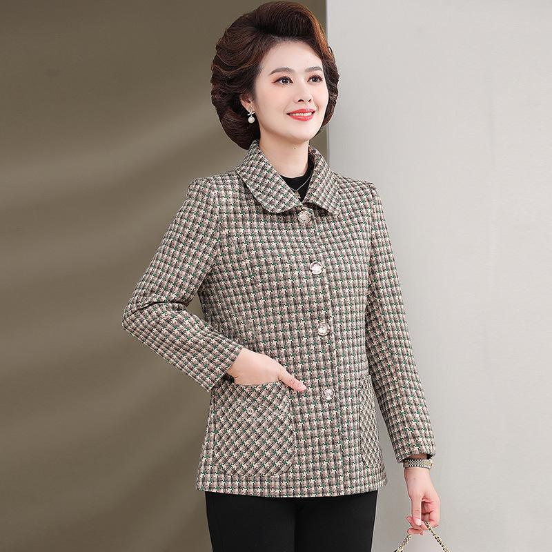 Spring Plaid Jacket for Women - Stylish Top & High-Grade Wide-Leg Pants Suit for Middle-Aged & Elderly XL (80-95 jin)
Spring Plaid Jacket for Women - Stylish Top & High-Grade Wide-Leg Pants Suit for Middle-Aged & Elderly XL (80-95 jin)
