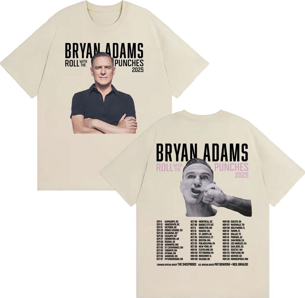 2025 Summer Bryan Adams Roll with The Punches Tour Album T Shirts Men s Fashion Hip Hop Oversized Cotton T-shirts Streetwear Y2k S
2025 Summer Bryan Adams Roll with The Punches Tour Album T Shirts Men s Fashion Hip Hop Oversized Cotton T-shirts Streetwear Y2k S