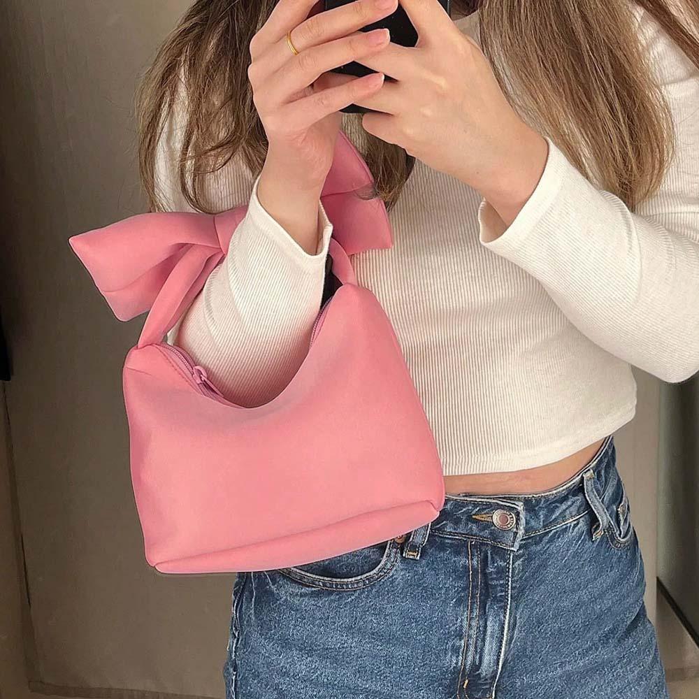Large Capacity Women Bow Handbag Korean Style Sweet Shoulder Bag Solid Color Wristlet Bag Work червоний
Large Capacity Women Bow Handbag Korean Style Sweet Shoulder Bag Solid Color Wristlet Bag Work червоний