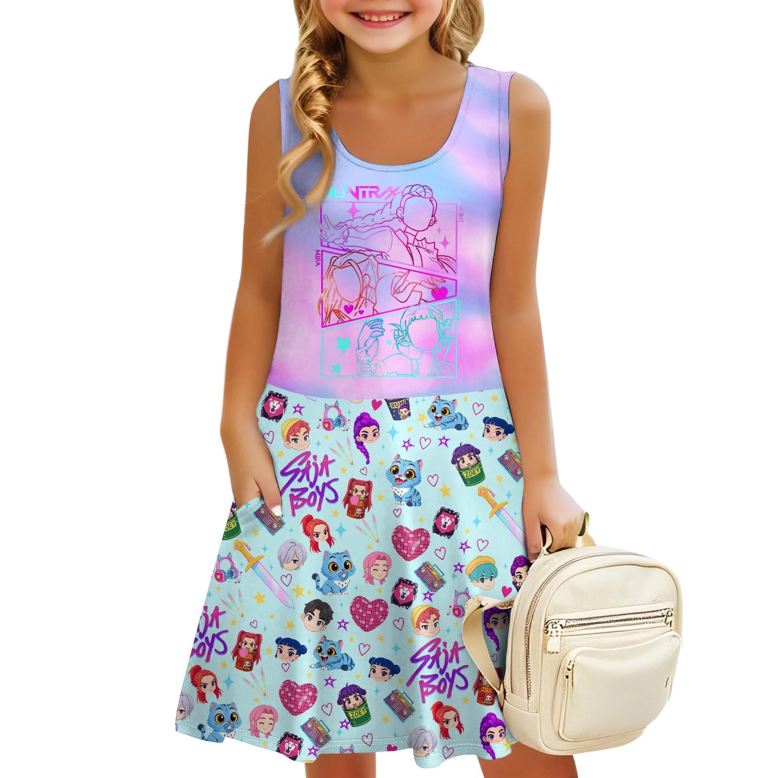 Girls Sleeveless U Neck Summer Dress Casual A Line Vacation Dress Lightweight Soft Fabric Comfortable Fit 120
Girls Sleeveless U Neck Summer Dress Casual A Line Vacation Dress Lightweight Soft Fabric Comfortable Fit 120