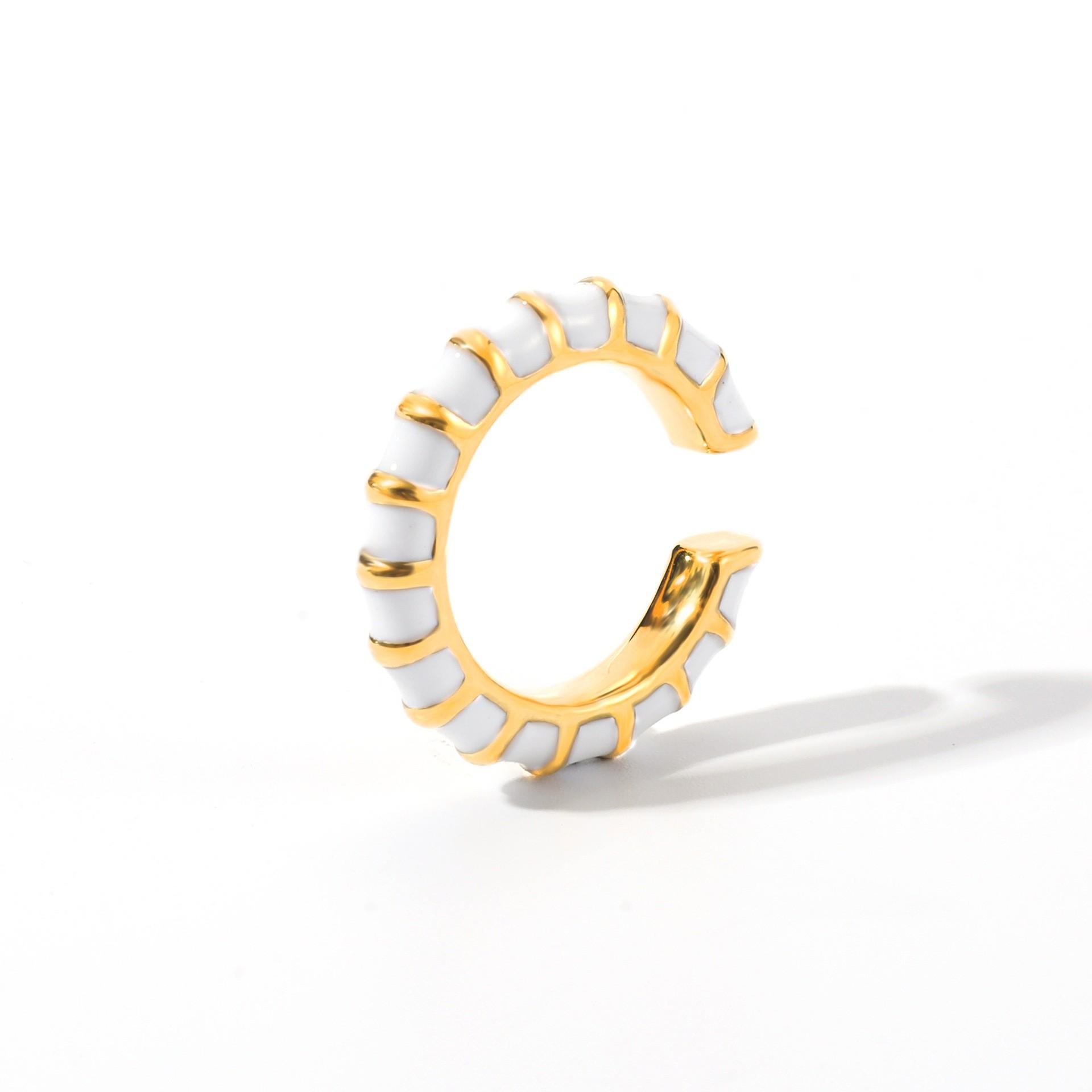 New ins style color drip oil ring stainless steel plated 18K gold color ear bone clip wheel C-type Zircon
New ins style color drip oil ring stainless steel plated 18K gold color ear bone clip wheel C-type Zircon