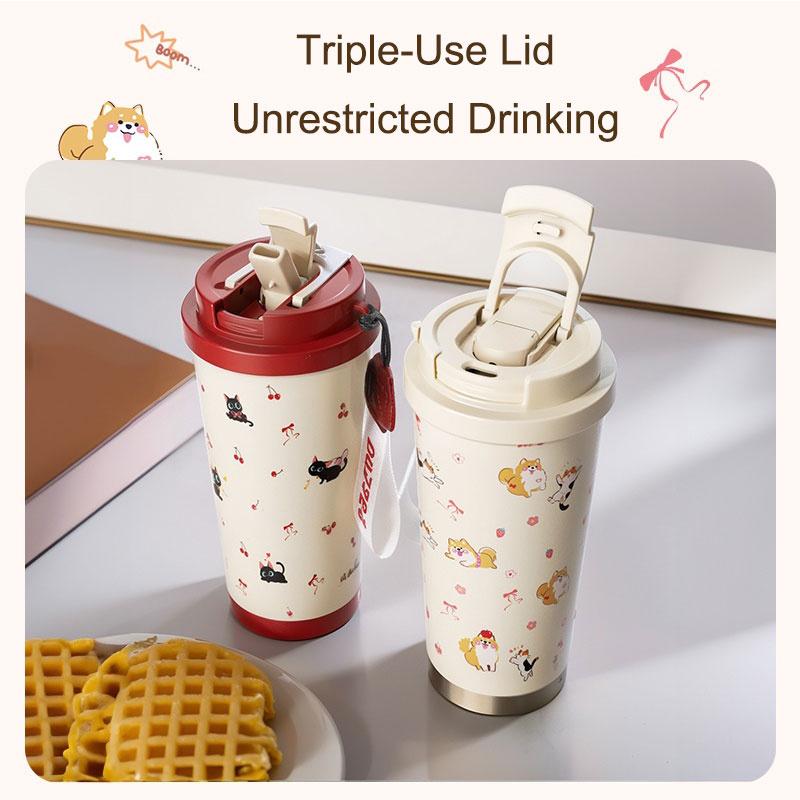 Floral Kitten Design 550Ml Dual-Drink Vacuum Insulated Cup, Large Capacity Portable 316 Stainless Steel Water Bottle белый
Floral Kitten Design 550Ml Dual-Drink Vacuum Insulated Cup, Large Capacity Portable 316 Stainless Steel Water Bottle белый