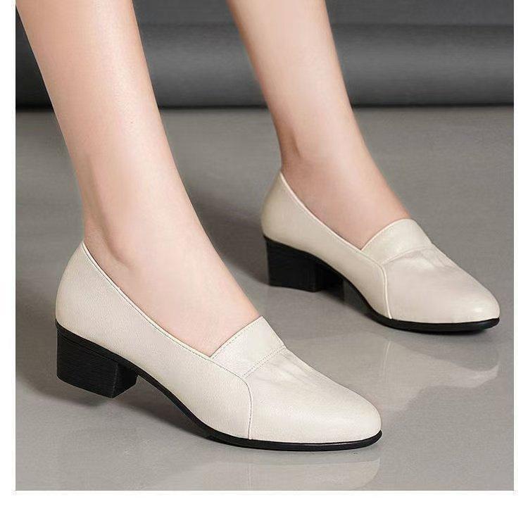 Soft leather soft sole women s fashion mother shoes spring new thick heel single shoes work shoes comfortable versatile soft sole small leather shoes 35
Soft leather soft sole women s fashion mother shoes spring new thick heel single shoes work shoes comfortable versatile soft sole small leather shoes 35