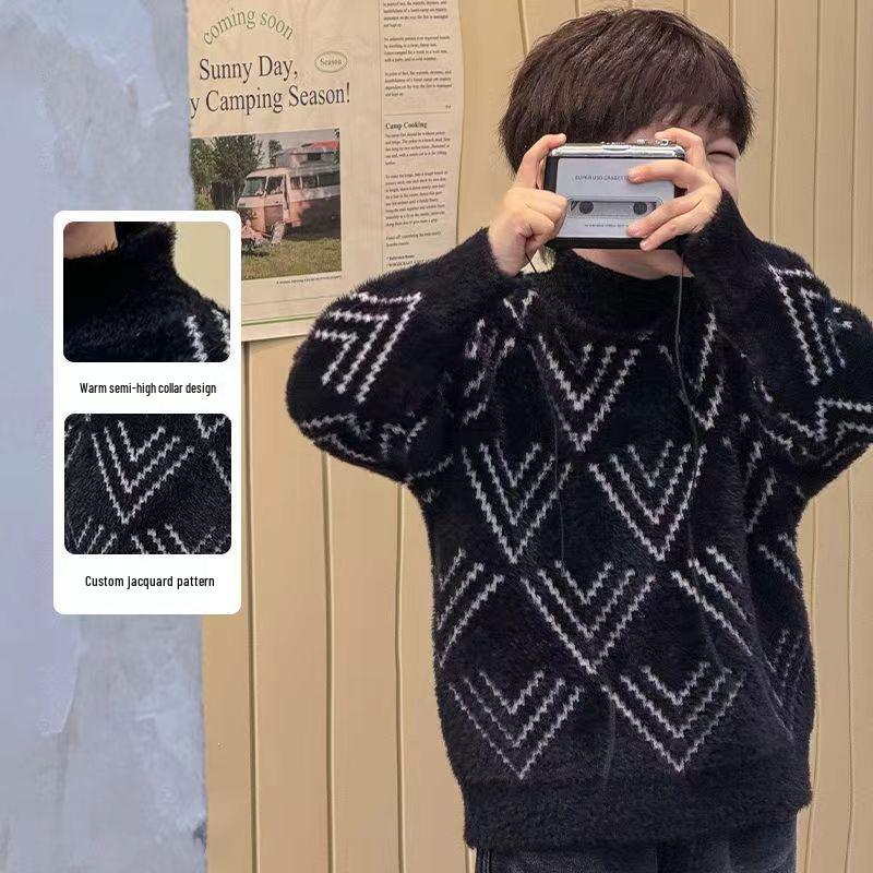 Осінньо-зимовий дитячий светр товстої в язки - корейський стиль, теплий та стильний верх 140cm чорний
Осінньо-зимовий дитячий светр товстої в язки - корейський стиль, теплий та стильний верх 140cm чорний
