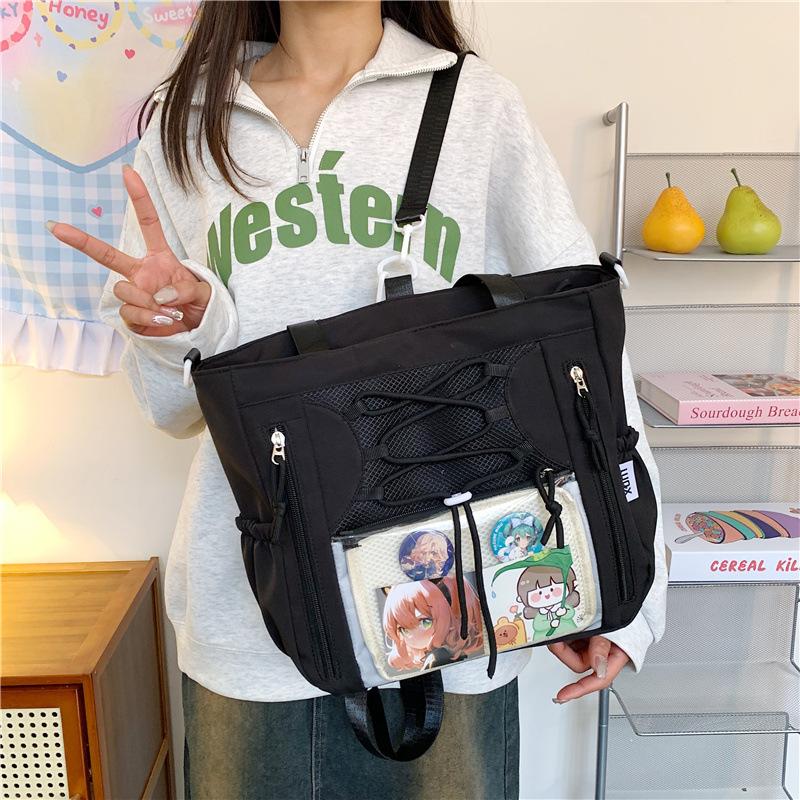 Tote bag Large capacity bar college student casual pain bag Daily messenger bag Girls transparent millet bag one size fits all чёрный
Tote bag Large capacity bar college student casual pain bag Daily messenger bag Girls transparent millet bag one size fits all чёрный