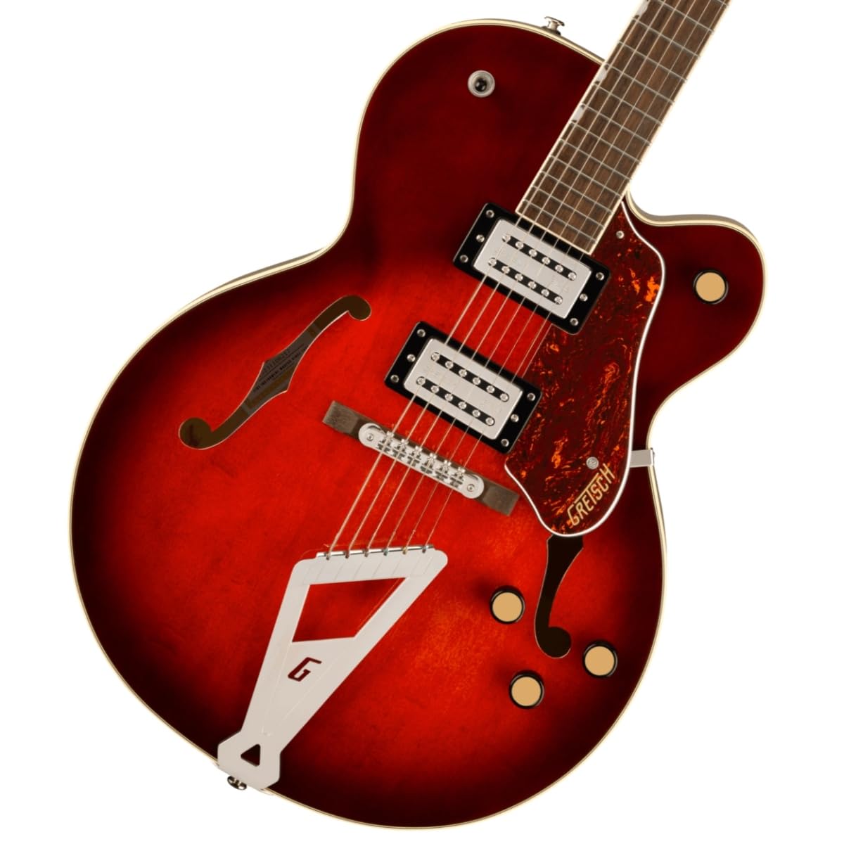 Gretsch G2420 Streamliner Hollow Body with Chromatic II Pickups Claret Burst / Broad’Tron BT-3S
Gretsch G2420 Streamliner Hollow Body with Chromatic II Pickups Claret Burst / Broad’Tron BT-3S