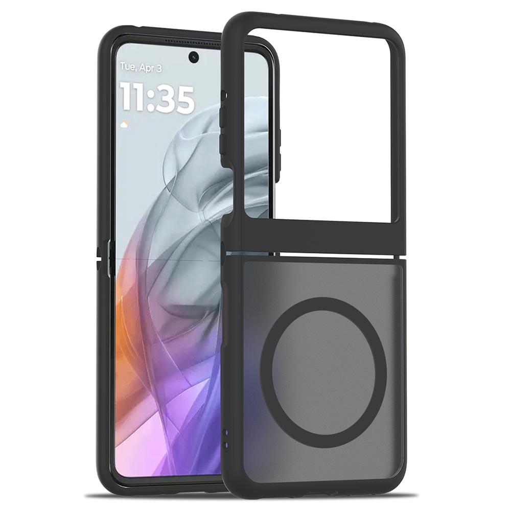 For Motorola Razr 50 5G/Razr 2024 5G Case Compatible with MagSafe TPU Frame Acrylic Back Phone Cover Skin Touch Black
For Motorola Razr 50 5G/Razr 2024 5G Case Compatible with MagSafe TPU Frame Acrylic Back Phone Cover Skin Touch Black