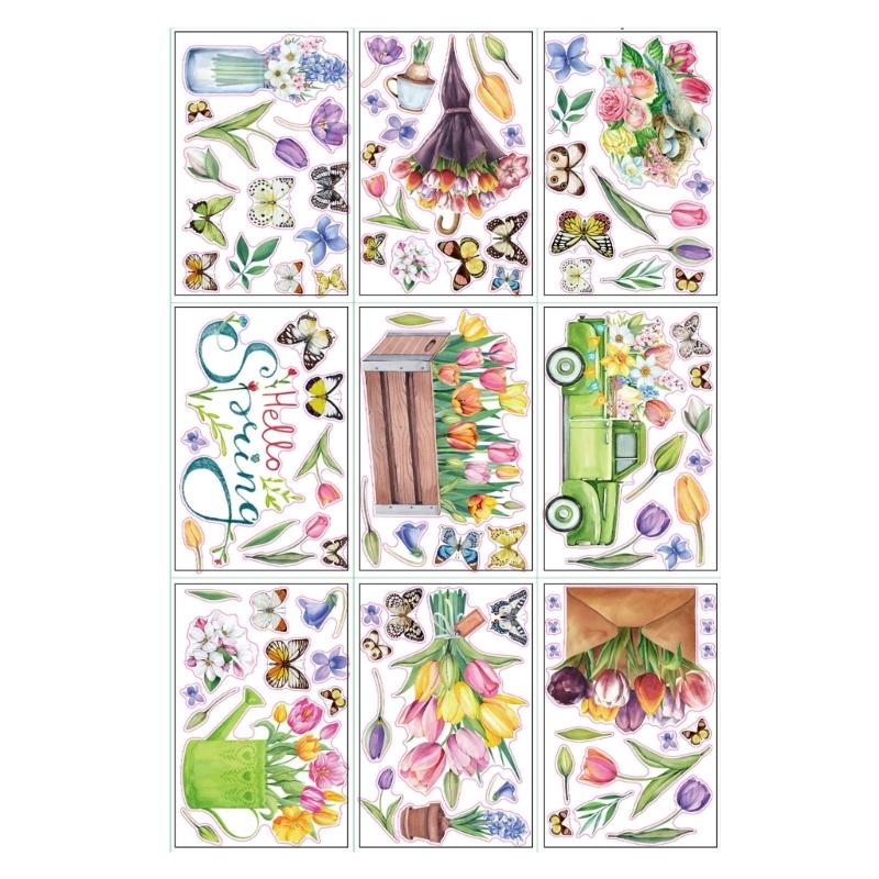 9 Sheets Spring Window Clings with Tulips and Butterfly Pattern Double Sided Decal Sticker for Home Office Spring Decors 1
9 Sheets Spring Window Clings with Tulips and Butterfly Pattern Double Sided Decal Sticker for Home Office Spring Decors 1