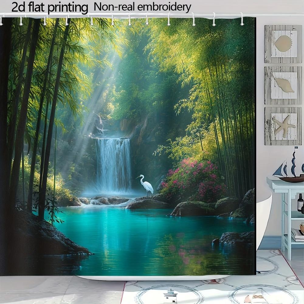 Digital Bamboo Forest Illustration Shower Curtain 1Pc With 12 Hooks For Bathroom Home Decor Polyester 70.8X70.8 Inch W60H190(CM)-1 Pcs
Digital Bamboo Forest Illustration Shower Curtain 1Pc With 12 Hooks For Bathroom Home Decor Polyester 70.8X70.8 Inch W60H190(CM)-1 Pcs