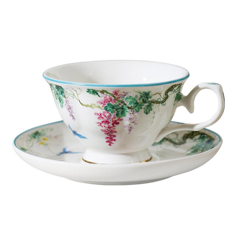 Retro Chinese flower vine coffee cup saucer light luxury high value flower and bird ceramic cup cross-border reverse afternoon tea teacup 180ml
Retro Chinese flower vine coffee cup saucer light luxury high value flower and bird ceramic cup cross-border reverse afternoon tea teacup 180ml