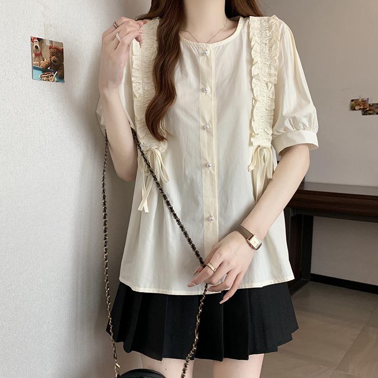 Plus Size Korean Ruffle Lace Puff Sleeve Summer Doll Shirt for Women - Loose, Slimming, Unique Design XL абрикосовый
Plus Size Korean Ruffle Lace Puff Sleeve Summer Doll Shirt for Women - Loose, Slimming, Unique Design XL абрикосовый