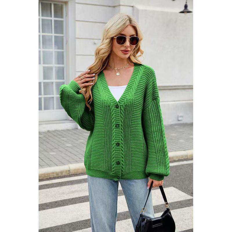 Fashion Wind New Arrival Fashion Pure Color Loose V-neck Knitted Cardigan Sweater Outwear Loose Knit Sweater Green L
Fashion Wind New Arrival Fashion Pure Color Loose V-neck Knitted Cardigan Sweater Outwear Loose Knit Sweater Green L