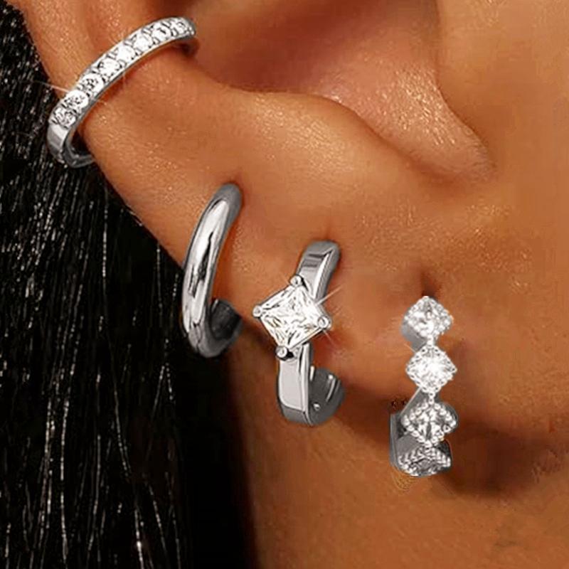 4PCS Crytal Tragus Huggie Hoop Earrings Set For Women Fashion Zircon Punk Stud Earrings Cartilage Piercing Helix Jewelry Bulk
4PCS Crytal Tragus Huggie Hoop Earrings Set For Women Fashion Zircon Punk Stud Earrings Cartilage Piercing Helix Jewelry Bulk