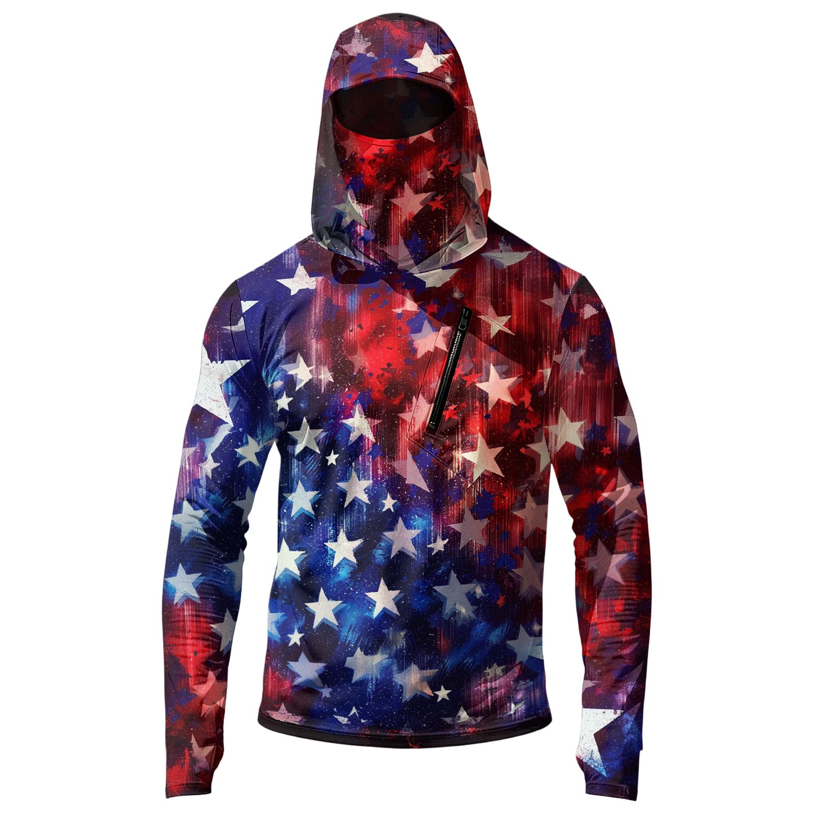 Men s Casual Long Sleeve Hooded Sun Protection Top with Independence Day Flag Print Lightweight Pullover for Outdoor Activities S
Men s Casual Long Sleeve Hooded Sun Protection Top with Independence Day Flag Print Lightweight Pullover for Outdoor Activities S