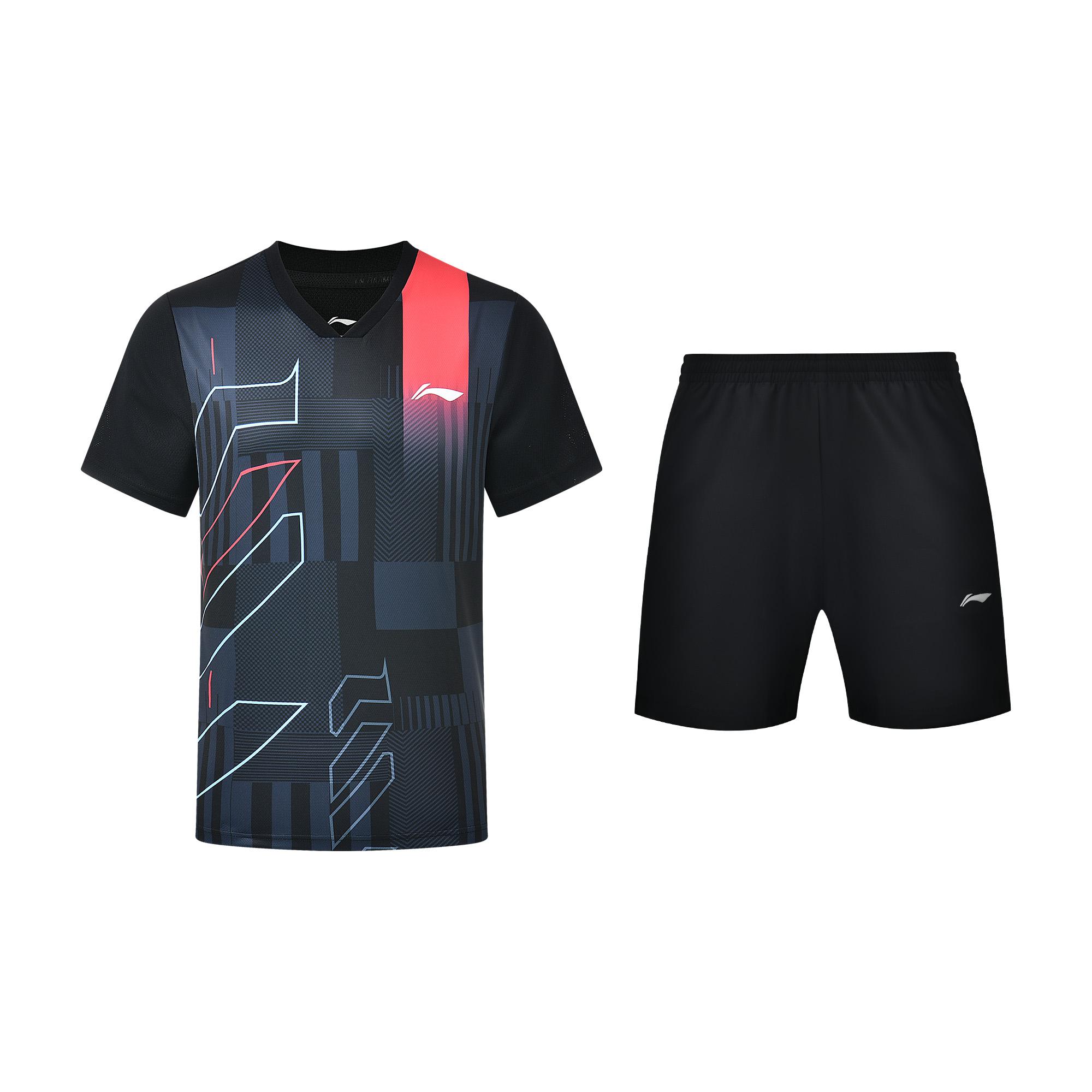 Li-Ning Geometric Line V-Neck Breathable Short Sleeve Straight Leg Elastic Waist Quick-Dry Shorts Casual Sports Suit Unisex suit AAYU269-1+AKSS440-1 M
Li-Ning Geometric Line V-Neck Breathable Short Sleeve Straight Leg Elastic Waist Quick-Dry Shorts Casual Sports Suit Unisex suit AAYU269-1+AKSS440-1 M