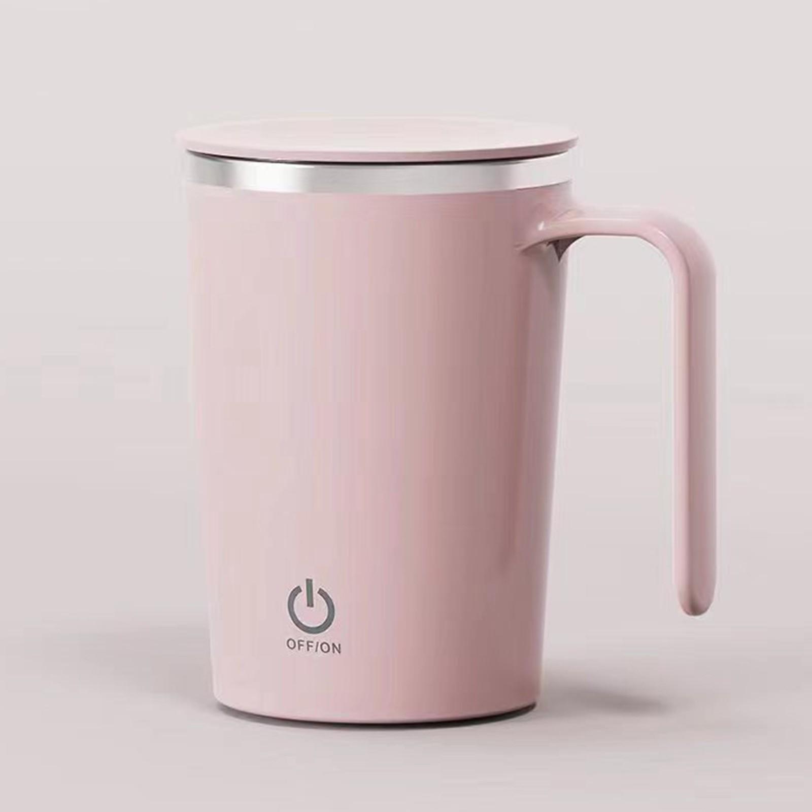 Автоматическая чашка для помешивания Магнитная кружка Перезаряжаемая чашка для помешивания кофе Электрическая ленивая вращающаяся чашка для офисов One Size розовый