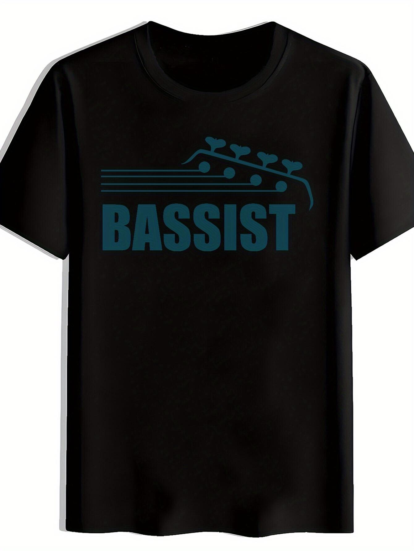 Bassist Graphic Print Short Sleeve T-shirt - Black Music Theme Casual Round Neck Tee L
Bassist Graphic Print Short Sleeve T-shirt - Black Music Theme Casual Round Neck Tee L
