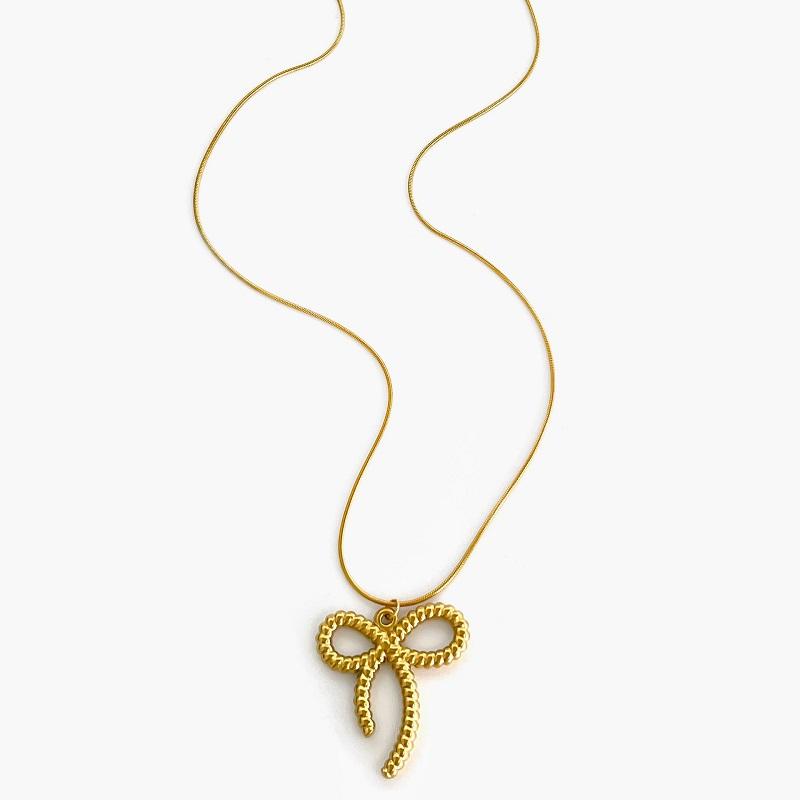 Stainless Steel Gold Color Bow Knot Pendant Necklaces for Women Fashion Classic Clavicle Thin Chain Necklace Waterproof Zircon
Stainless Steel Gold Color Bow Knot Pendant Necklaces for Women Fashion Classic Clavicle Thin Chain Necklace Waterproof Zircon
