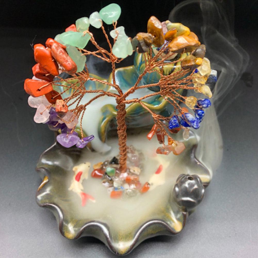 7 Chakra Tree Incense Burner Ceramic Waterfall Incense Holder with Faux Stone Meditation Aromatherapy Lucky Tree Ornament Decor
7 Chakra Tree Incense Burner Ceramic Waterfall Incense Holder with Faux Stone Meditation Aromatherapy Lucky Tree Ornament Decor