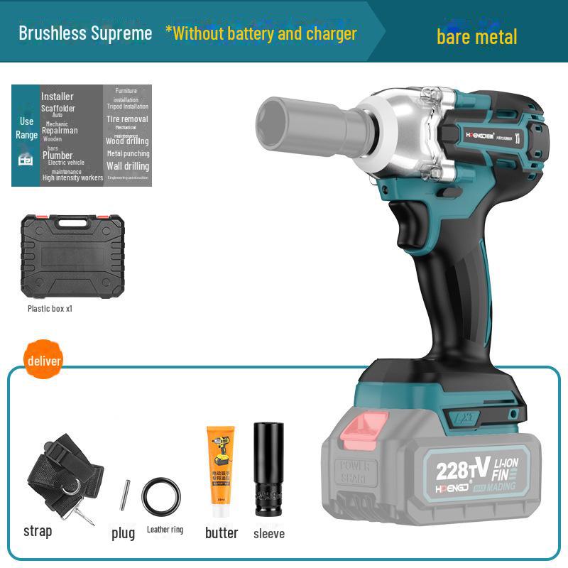 Электрический гайковерт с высоким крутящим моментом и бесщеточным литиевым аккумулятором - перезаряжаемый ударный бластер и инструмент для ремонта шин
Электрический гайковерт с высоким крутящим моментом и бесщеточным литиевым аккумулятором - перезаряжаемый ударный бластер и инструмент для ремонта шин