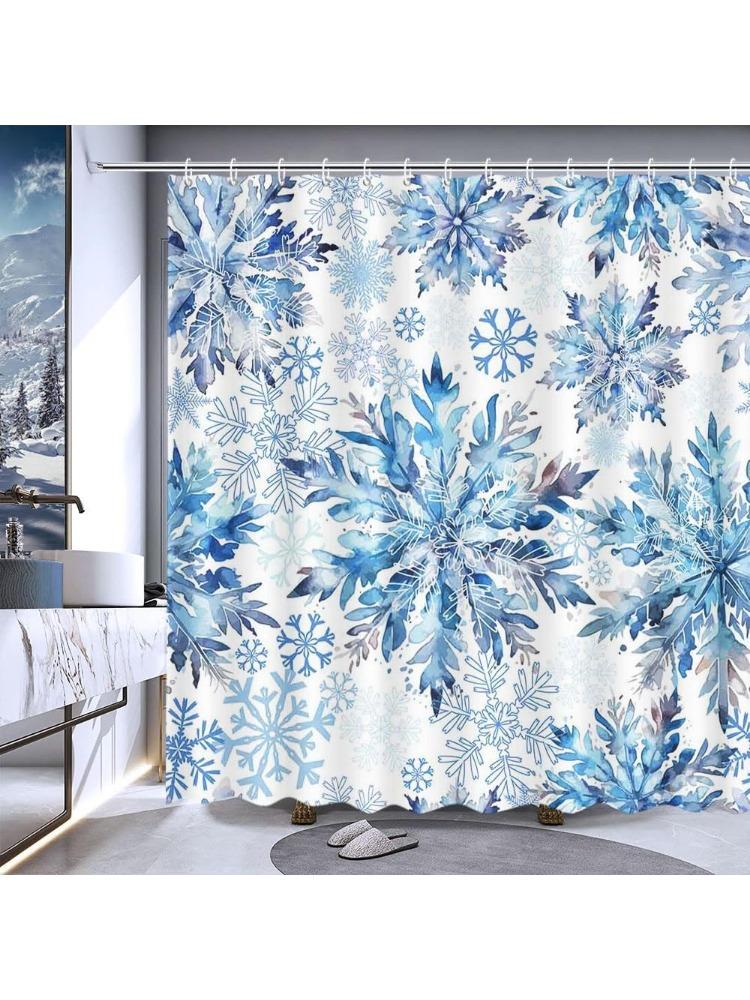 Christmas Snowflake Shower Curtain Winter Shower Curtain For Bathroom Blue Ice Crystal Snowflake Bathroom Decor Winter Holiday W60H190(CM)-1 Pcs
Christmas Snowflake Shower Curtain Winter Shower Curtain For Bathroom Blue Ice Crystal Snowflake Bathroom Decor Winter Holiday W60H190(CM)-1 Pcs