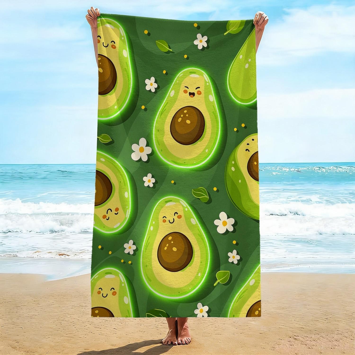 Oversized Avocado Beach Towel, Soft Microfiber Quick Dry Cartoon Avocado Print Bath Towel, Large Pool & Travel Beach Blanket W30*H60(CM)
Oversized Avocado Beach Towel, Soft Microfiber Quick Dry Cartoon Avocado Print Bath Towel, Large Pool & Travel Beach Blanket W30*H60(CM)