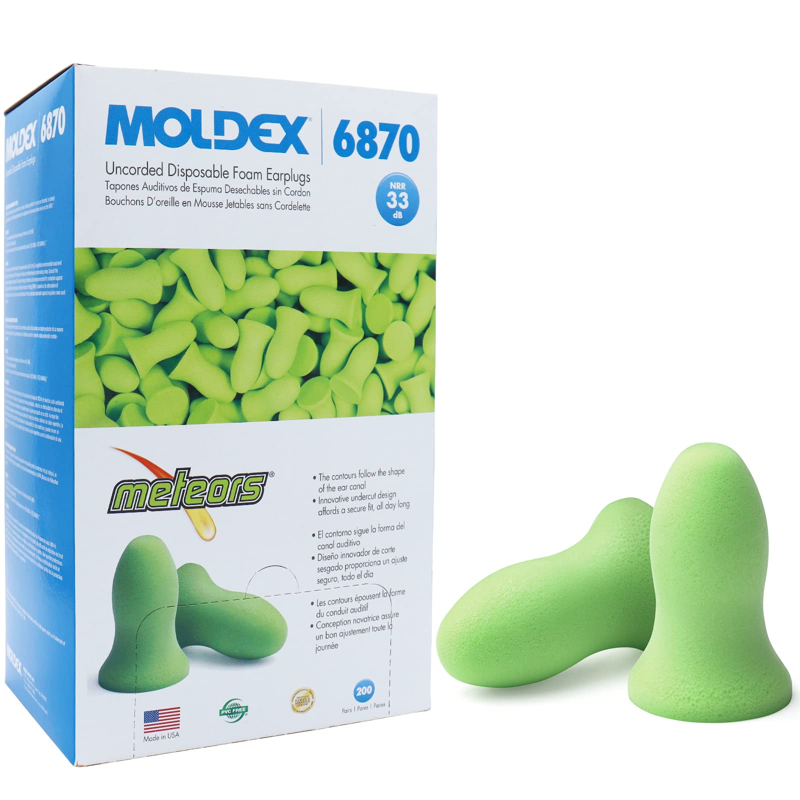 MOLDEX Meteors 200 Pairs 6870 Earplugs for Sleep Work Sleeping, Anti-Snoring, Soundproofing, Aids, Studying, Airplanes, Work,
MOLDEX Meteors 200 Pairs 6870 Earplugs for Sleep Work Sleeping, Anti-Snoring, Soundproofing, Aids, Studying, Airplanes, Work,