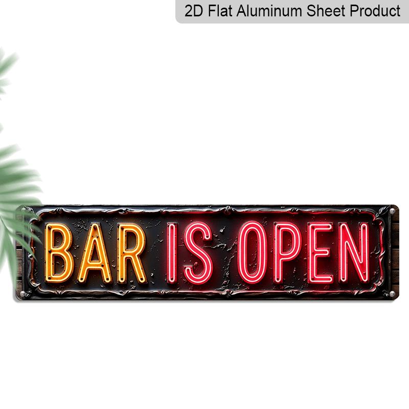 2D Flat Aluminium Decorative Sign- A Retro-Style Neon Sign in 2D Flat Design, Showcasing Illuminated Bar Is Open Text, Perfect for Bars 40cm x 10cm
2D Flat Aluminium Decorative Sign- A Retro-Style Neon Sign in 2D Flat Design, Showcasing Illuminated Bar Is Open Text, Perfect for Bars 40cm x 10cm