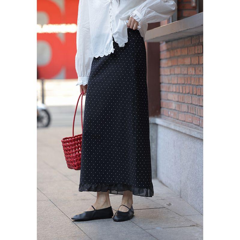 Mixdemind Black Fancy Lace Patchwork Polka Dot Skirt Women s Summer High Waist Slim Looking Temperament Split Mid-Length Skirt Black S
Mixdemind Black Fancy Lace Patchwork Polka Dot Skirt Women s Summer High Waist Slim Looking Temperament Split Mid-Length Skirt Black S