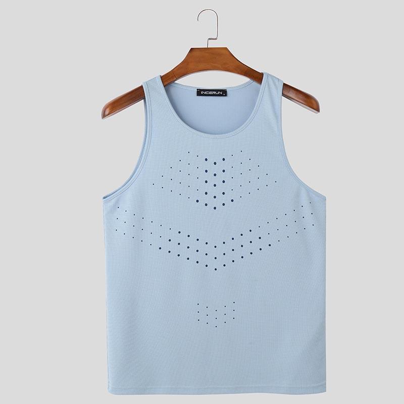 INCERUN Summer Men Sleeveless Hollow Out Texture Casual Tank Tops 3XL синій
INCERUN Summer Men Sleeveless Hollow Out Texture Casual Tank Tops 3XL синій
