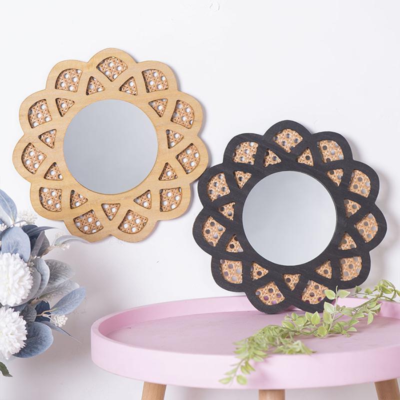 Круглое зеркало ручной работы, декоративное зеркало для макияжа, имитация ротанга, плетеное зеркало в форме цветка
Круглое зеркало ручной работы, декоративное зеркало для макияжа, имитация ротанга, плетеное зеркало в форме цветка