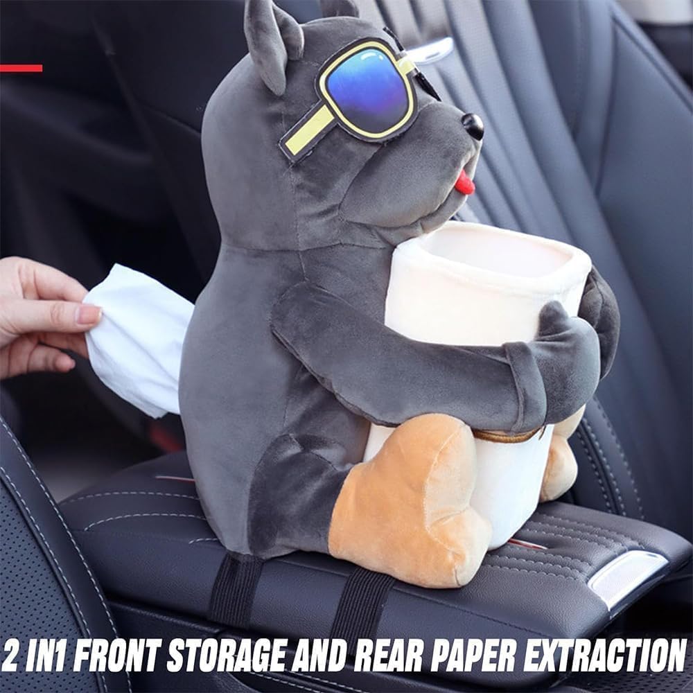 Animal Car Tissue Box Holder, Animal 2 in 1 Car Tissue Box and Trash Can, Cute Plush Cartoon Car Trash Bin, Car Armrest Tissue Case for Automobile #1
Animal Car Tissue Box Holder, Animal 2 in 1 Car Tissue Box and Trash Can, Cute Plush Cartoon Car Trash Bin, Car Armrest Tissue Case for Automobile #1
