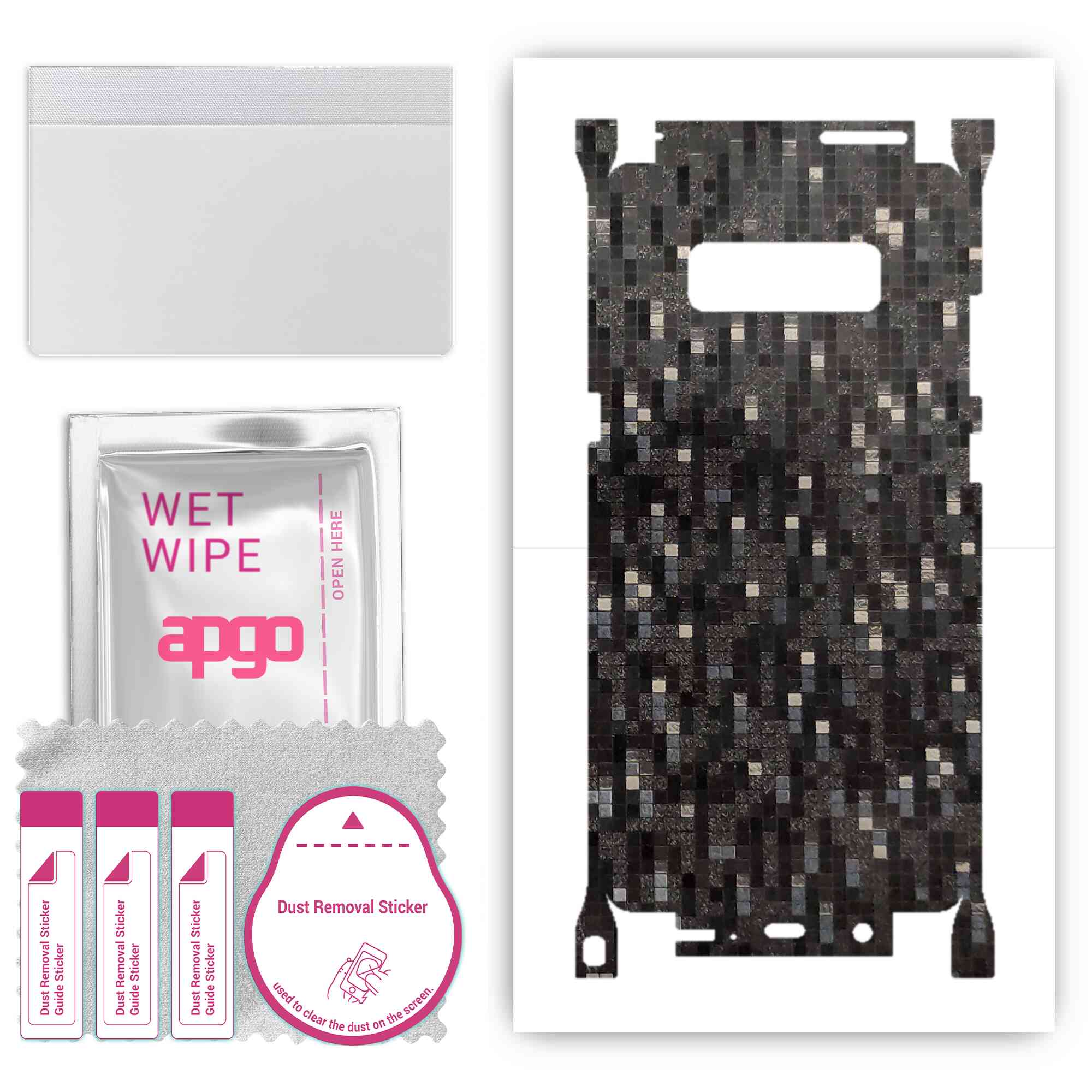 apgo Protective Skin Sticker for the back+sides compatible with Samsung Galaxy Note 8, Full Wrap Film, Foil, Vinyl - Pattern Carbon Black Pixel
apgo Protective Skin Sticker for the back+sides compatible with Samsung Galaxy Note 8, Full Wrap Film, Foil, Vinyl - Pattern Carbon Black Pixel