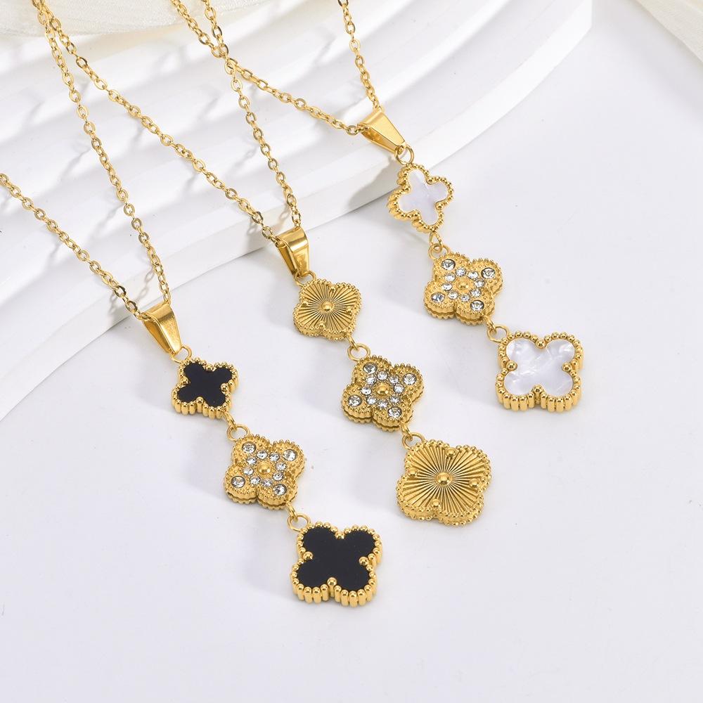 Four-leaf Clover Necklace Double-sided Female Temperament Titanium Steel Does Not Lose Color Lucky Grass Necklace
Four-leaf Clover Necklace Double-sided Female Temperament Titanium Steel Does Not Lose Color Lucky Grass Necklace