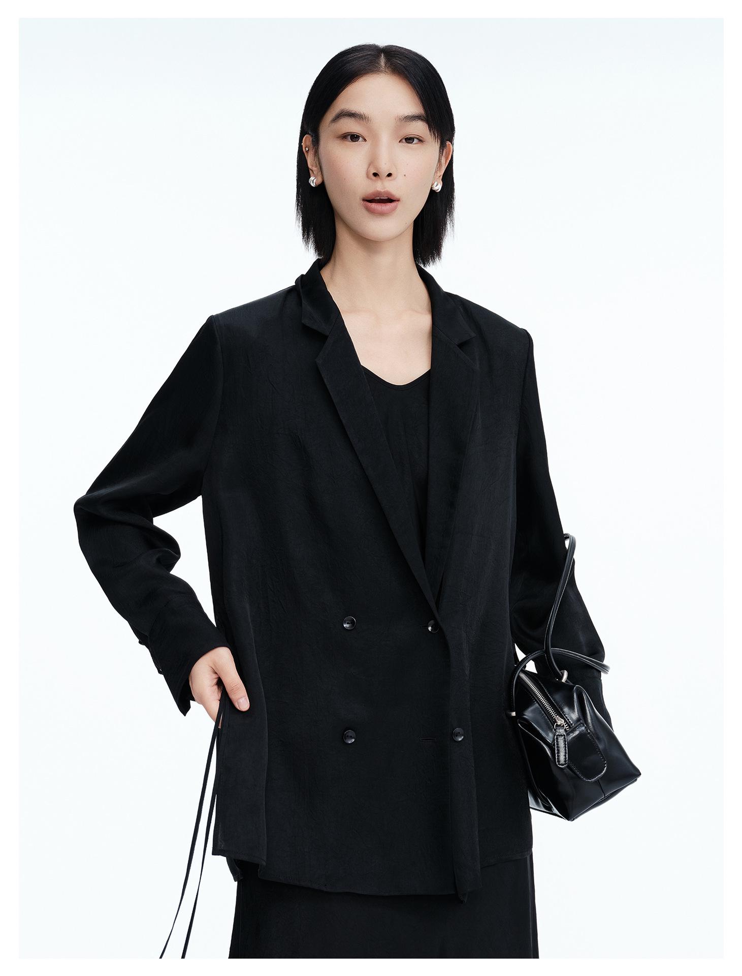 2026 Spring Elegant Satin Square Neck Long Sleeve Shirt for Women - Minimalist Solid Color Acetate Silk Shine Large чорний
2026 Spring Elegant Satin Square Neck Long Sleeve Shirt for Women - Minimalist Solid Color Acetate Silk Shine Large чорний