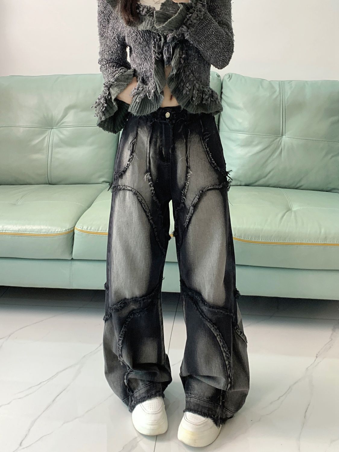 Retro Fringed Design With A Straight Leg And Loose Jeans For Women L
Retro Fringed Design With A Straight Leg And Loose Jeans For Women L