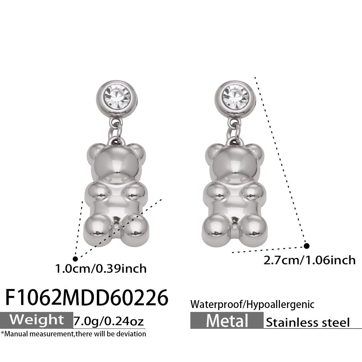 Stainless Steel Zirconia Bear Earrings for Women – Korean Style, Versatile, Simple Studs
Stainless Steel Zirconia Bear Earrings for Women – Korean Style, Versatile, Simple Studs
