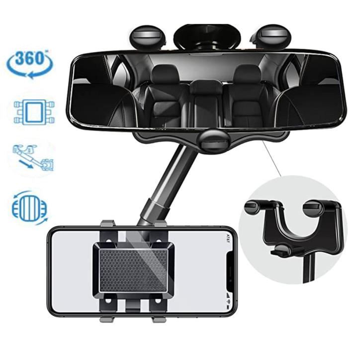 Support Téléphone Voiture pour Rétroviseur - Réglable Rétractable Rotatif à 360 Degrés - Adapté pour Smartphone de 3 à 7 pouces
Support Téléphone Voiture pour Rétroviseur - Réglable Rétractable Rotatif à 360 Degrés - Adapté pour Smartphone de 3 à 7 pouces