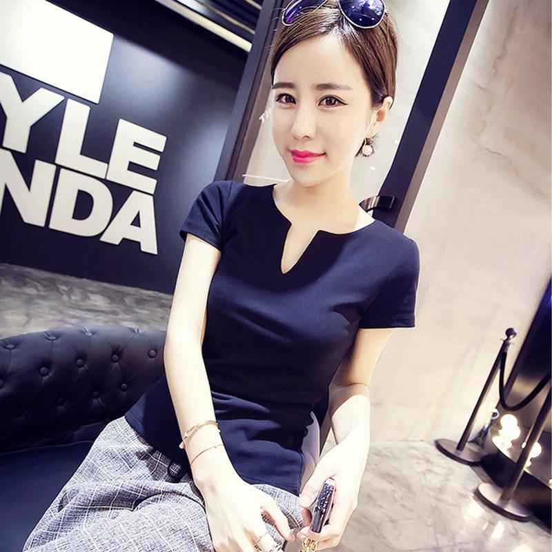 Women s Summer V-neck Slim Fit T-shirt - Short Sleeve, Solid Color, Korean Style L (Weight 99-110 kg)
Women s Summer V-neck Slim Fit T-shirt - Short Sleeve, Solid Color, Korean Style L (Weight 99-110 kg)