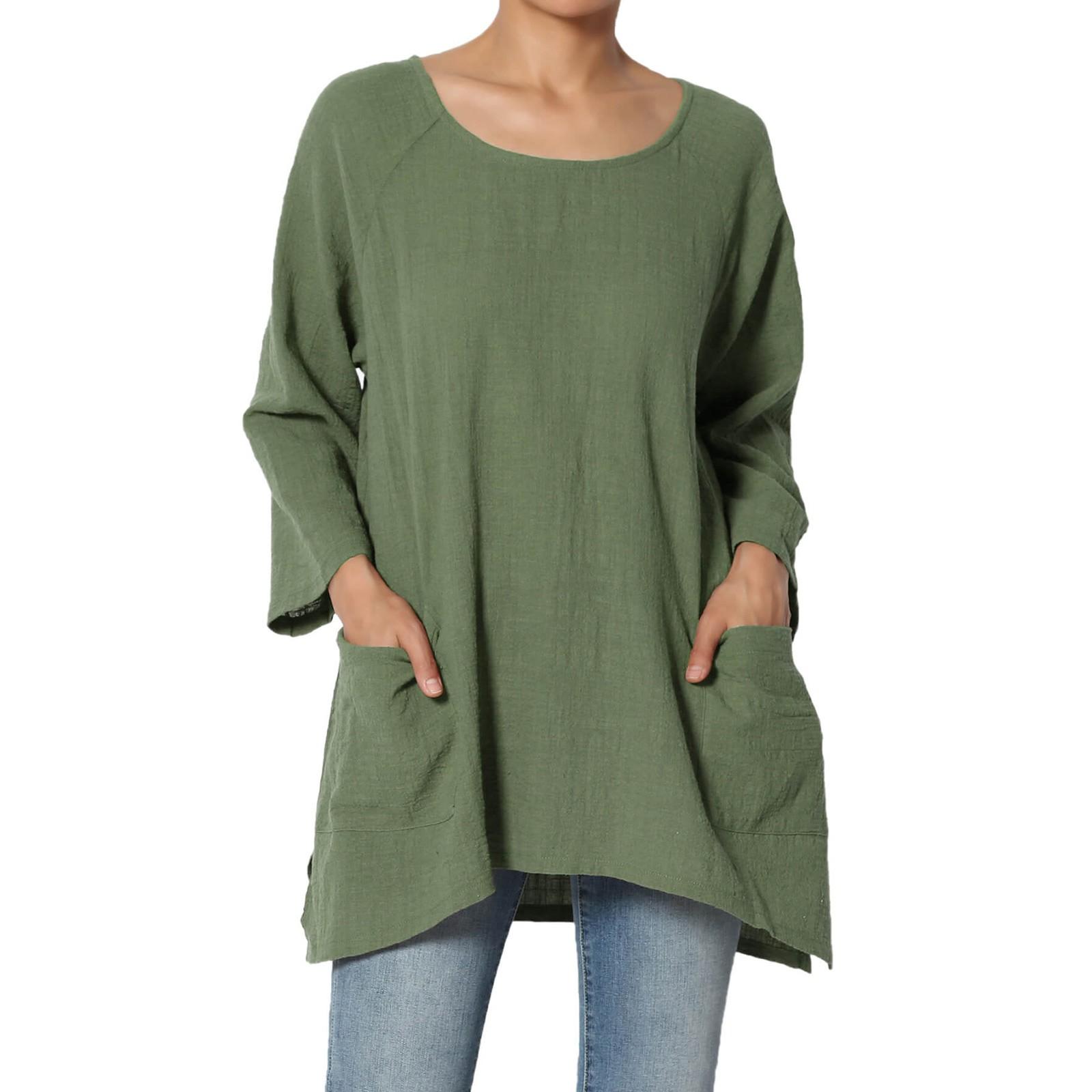 Women s Crinkled Cotton Pocket 3/4 Sleeve Hi Low Loose Fit Top Tunic XXL
Women s Crinkled Cotton Pocket 3/4 Sleeve Hi Low Loose Fit Top Tunic XXL