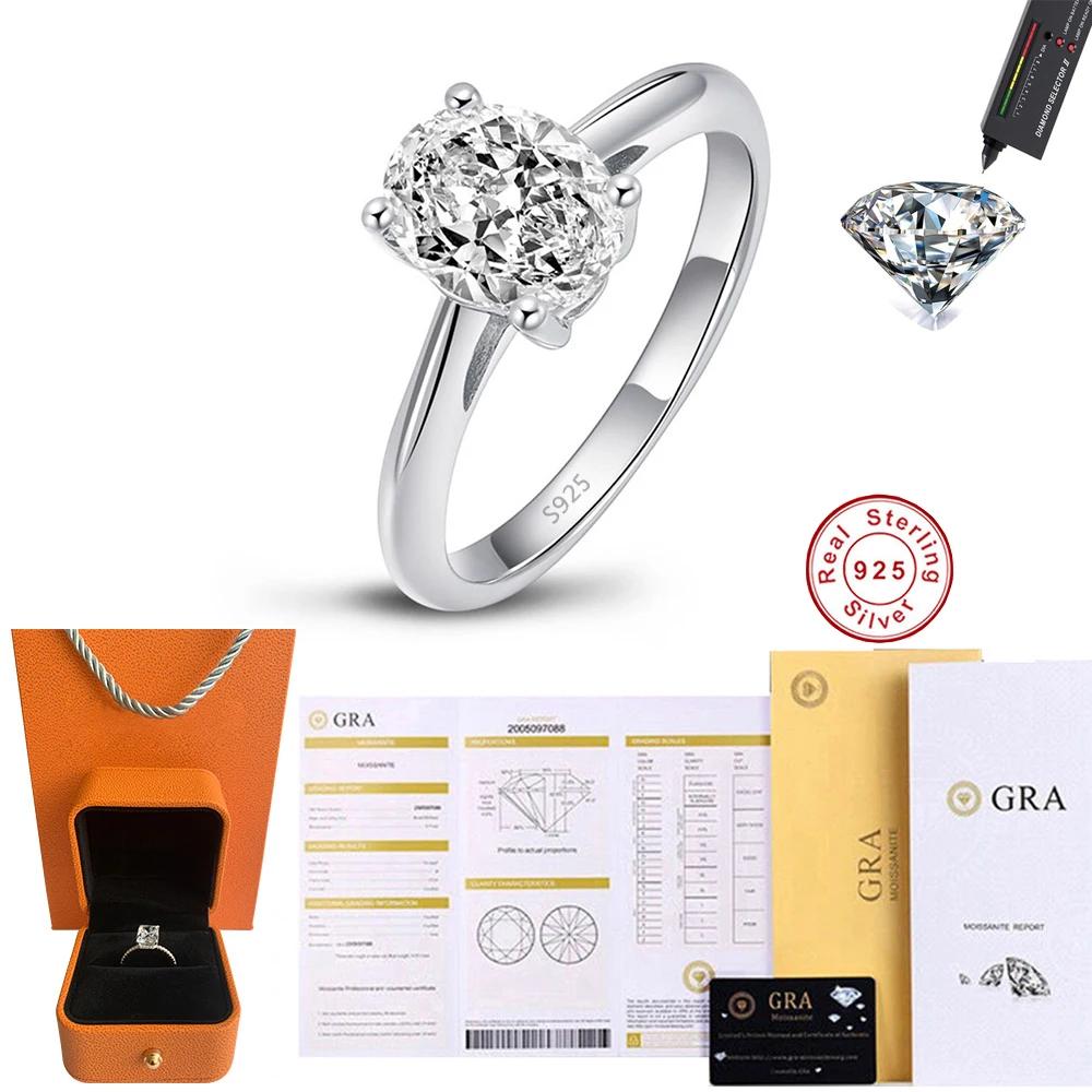 Cbtb New Silver 925 Egg Shape Real Moissanite Ring Wedding Engagement Diamond Rings for Women Bride Jewelry 4
Cbtb New Silver 925 Egg Shape Real Moissanite Ring Wedding Engagement Diamond Rings for Women Bride Jewelry 4