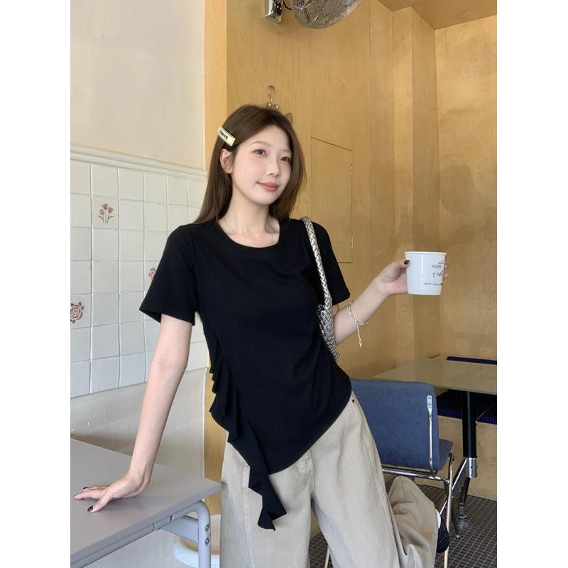 2026 Summer Plus Size Women s Korean Sweet Ruffle Lace Round Neck Tee 3XL чорний
2026 Summer Plus Size Women s Korean Sweet Ruffle Lace Round Neck Tee 3XL чорний