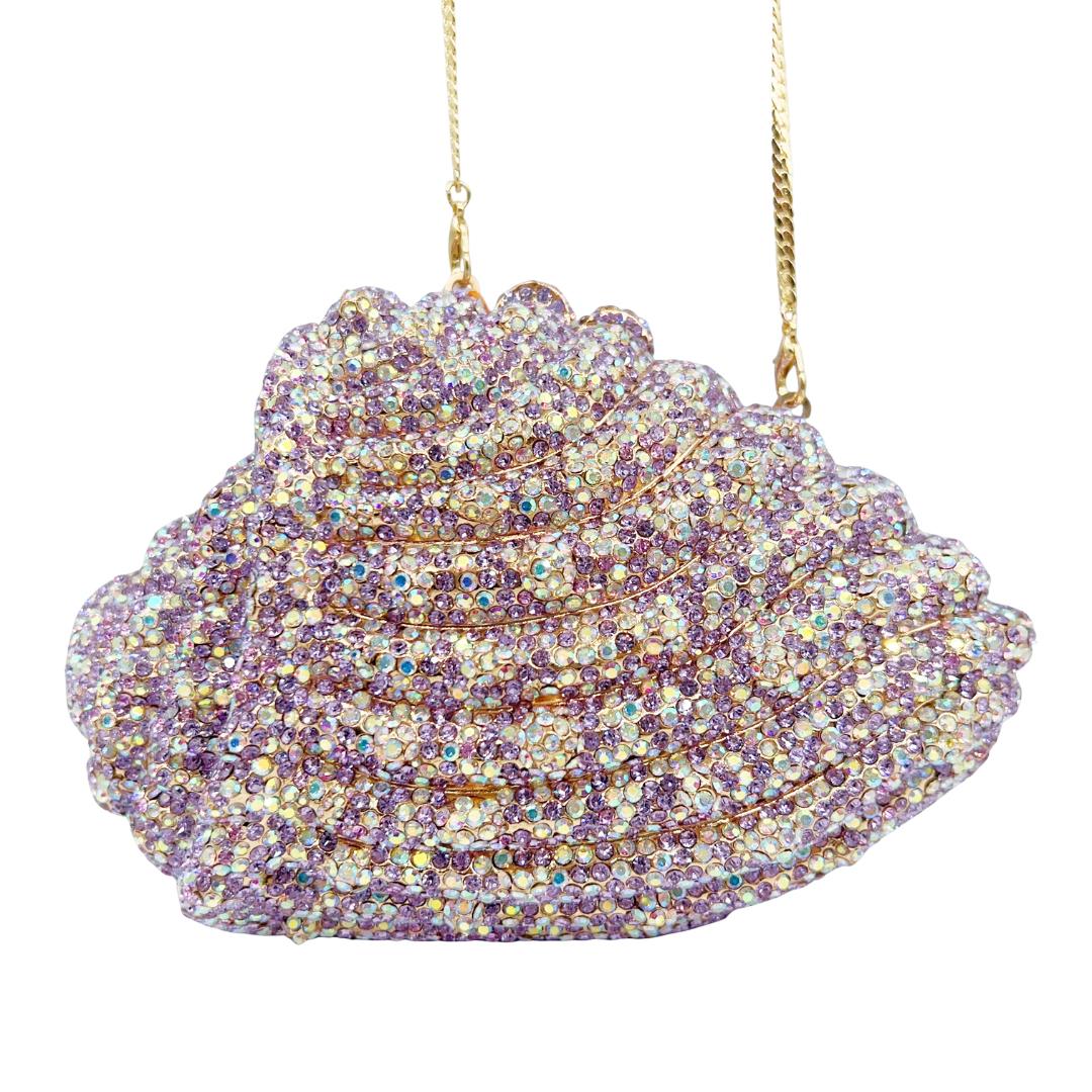 Conch Crystal Evening Bag Gold Metal Purple/Yellow Diamond Dinner Handbags Lady Rhinestone Clutches Handbags Party Prom Purses 19.7cmX13.5cmX10cm
Conch Crystal Evening Bag Gold Metal Purple/Yellow Diamond Dinner Handbags Lady Rhinestone Clutches Handbags Party Prom Purses 19.7cmX13.5cmX10cm