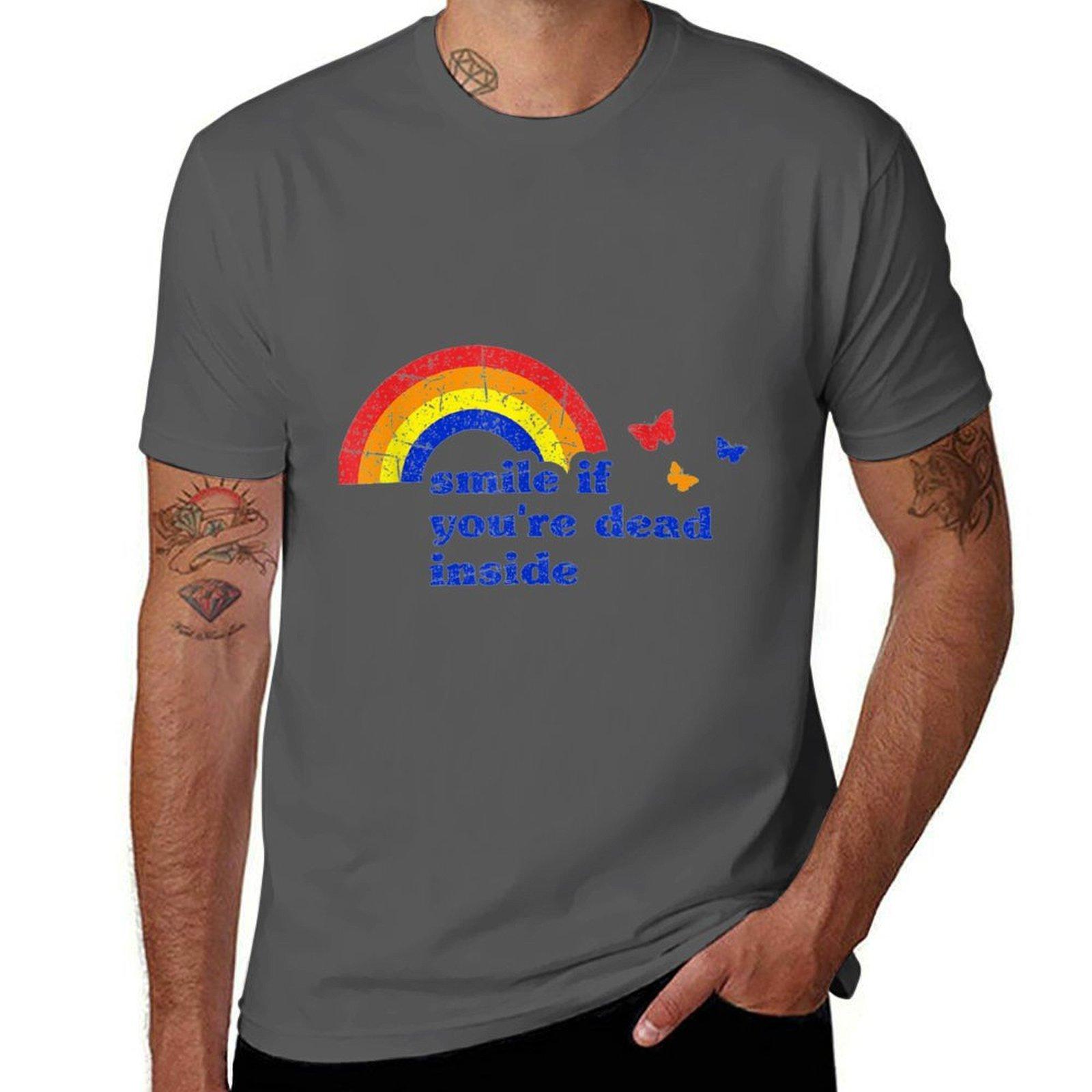 Smile if Youre Dead Inside Rainbow Vintage Dark Humor TShirt Everyday Wear Basic Short Sleeve Top 4XL
Smile if Youre Dead Inside Rainbow Vintage Dark Humor TShirt Everyday Wear Basic Short Sleeve Top 4XL