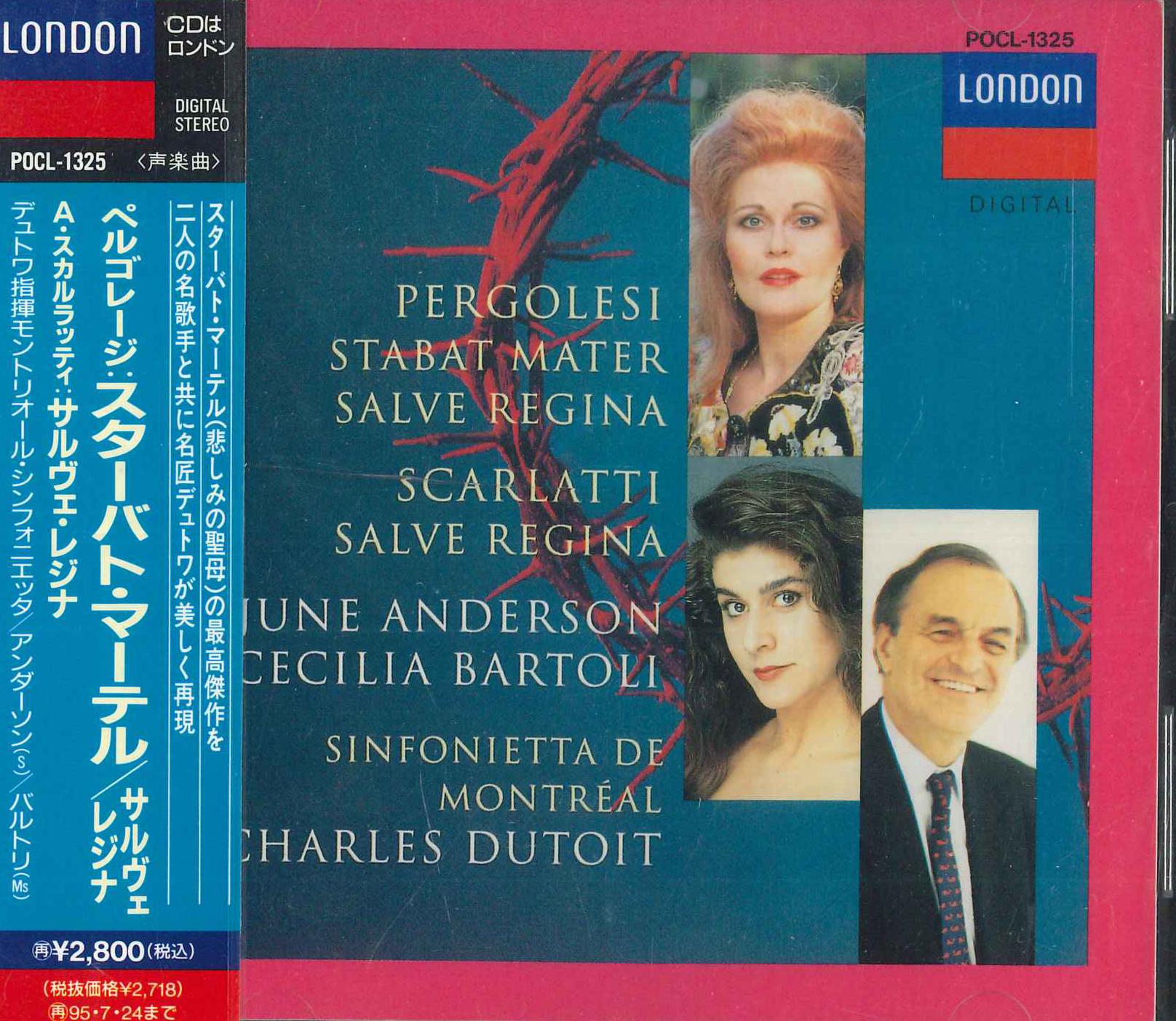 CD CHEARLES DUTOIT, SINFONIETTA DE MON - Pergolesi Stabat Mater / Salve Regi POCL1325PROMO LONDON 1993 Japan ObiClassical Used
CD CHEARLES DUTOIT, SINFONIETTA DE MON - Pergolesi Stabat Mater / Salve Regi POCL1325PROMO LONDON 1993 Japan ObiClassical Used