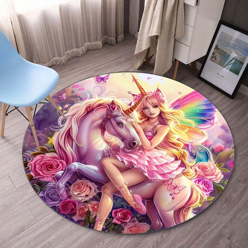 Unicorn Fairy Girl Round Rug Plush Floor Mat Kids Room Decor Fantasy Princess Bedroom Carpet Magical Dream Theme Rug 60cm x 60cm
Unicorn Fairy Girl Round Rug Plush Floor Mat Kids Room Decor Fantasy Princess Bedroom Carpet Magical Dream Theme Rug 60cm x 60cm