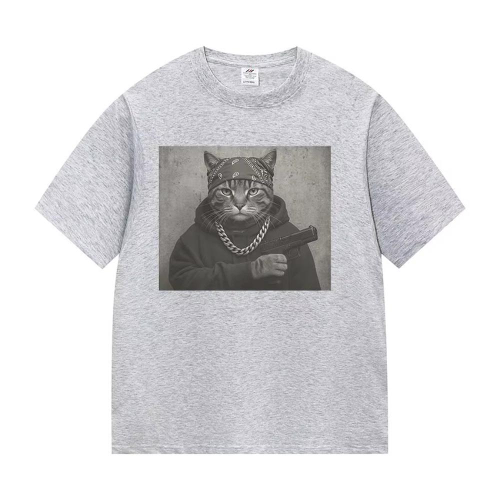 Funny Cat Graphic Print T Shirts Gang Cat Cool Hip Hop Short Sleeve T-shirts Men s Vintage High Quality Oversized Cotton T-shirt XL
Funny Cat Graphic Print T Shirts Gang Cat Cool Hip Hop Short Sleeve T-shirts Men s Vintage High Quality Oversized Cotton T-shirt XL