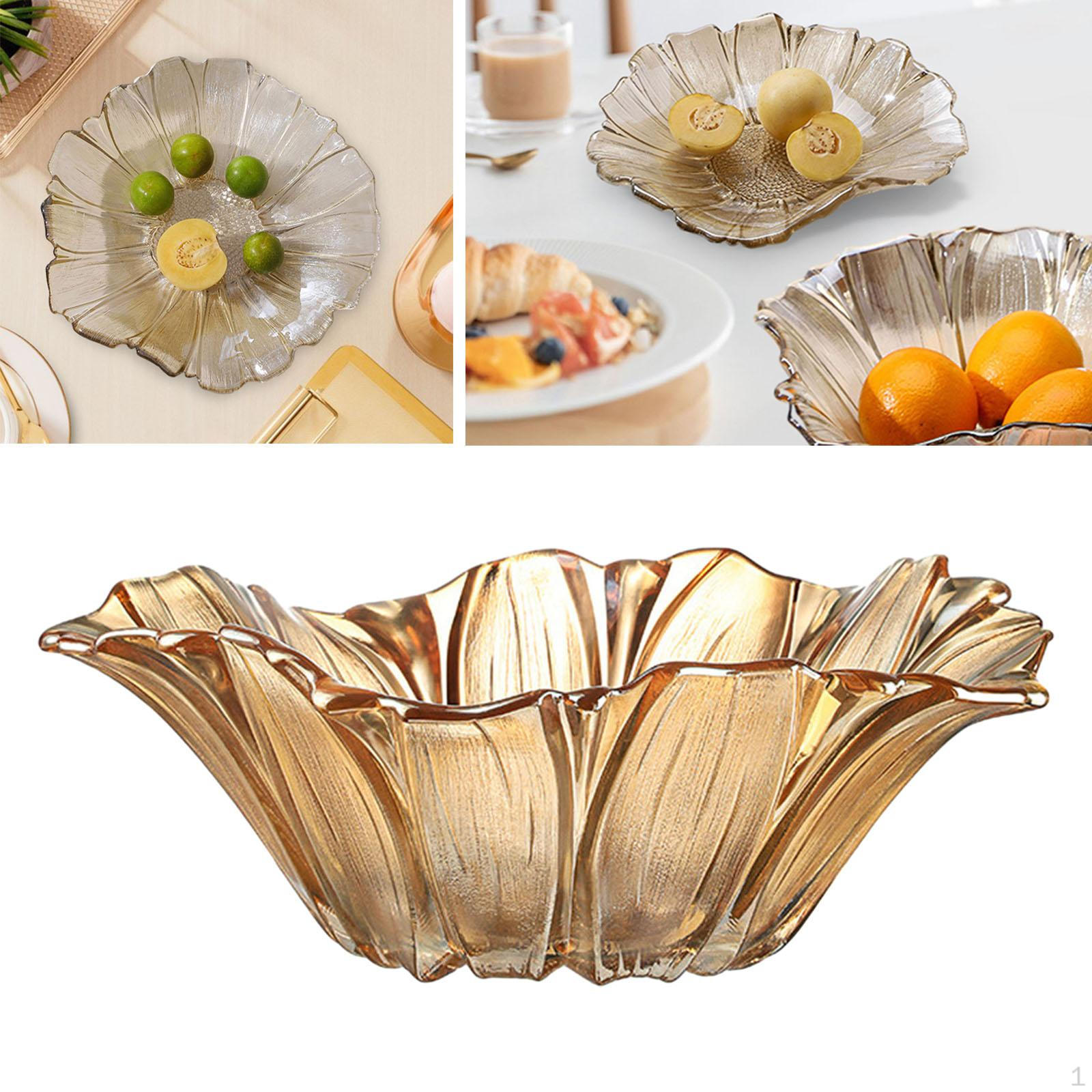 Стеклянная тарелка с фруктами для развлечений Brown Deep