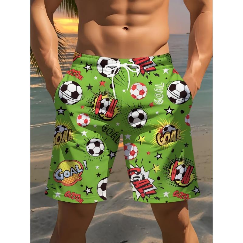 Men s beach shorts, 3D printed football pattern, - casual polyester drawstring waist, men s swim trunks S
Men s beach shorts, 3D printed football pattern, - casual polyester drawstring waist, men s swim trunks S