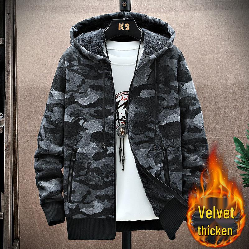 Men s 2025 Autumn/Winter Camouflage Knit Sweater Cardigan with Plus Velvet. XL темно-сірий
Men s 2025 Autumn/Winter Camouflage Knit Sweater Cardigan with Plus Velvet. XL темно-сірий